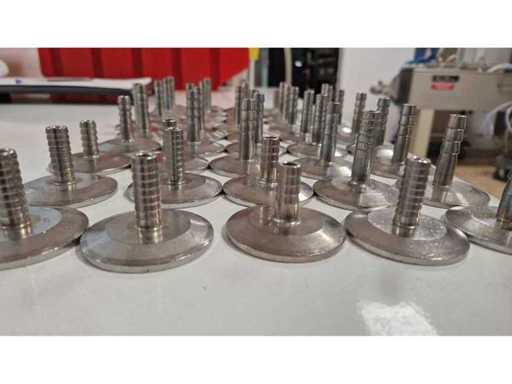 Set of 15 Tri-Clamp 2" stainless steel ferrules DN50