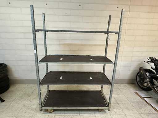 Chariot à plantes + 2 supports métalliques fixes