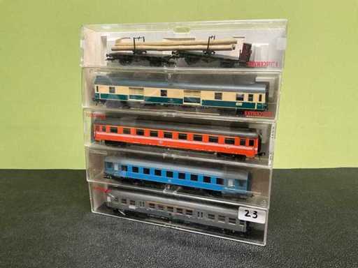 Fleischmann 5121 / 5252 / 5151 / 5190 / 5746 Wagon miniature (5x)