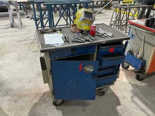 Werkzeugwagen mit Inhalten