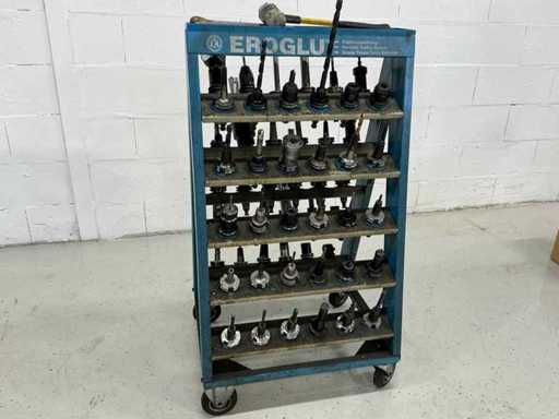 Ergolu SK40 Freesgereedschapkar met inhoud 60 SK40