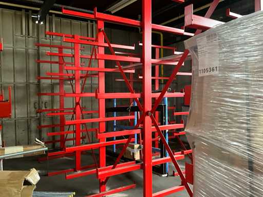 Double-sided cantilever rack 5 meters with 8 levels, arm length 55cm