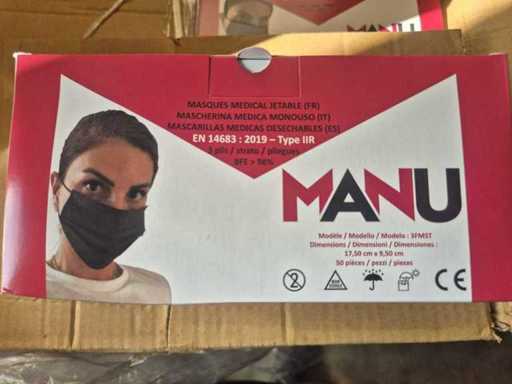 Manu Box mouth masks adults (4x)