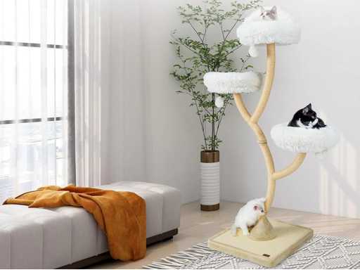 Arbre à chat, arbre à chat de 178 cm avec colonnes à griffer en sisal