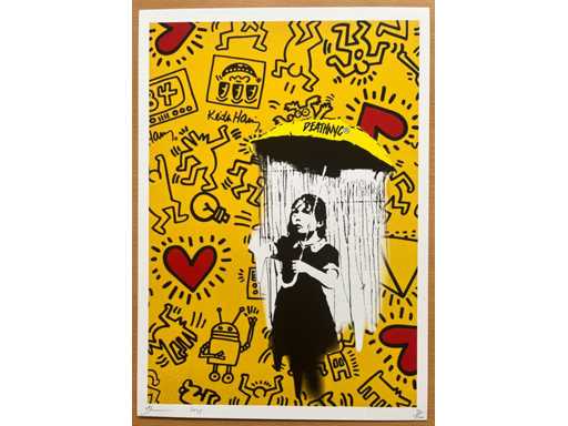 DEATH NYC : Banksy Nola Girl & Keith Haring 75/100