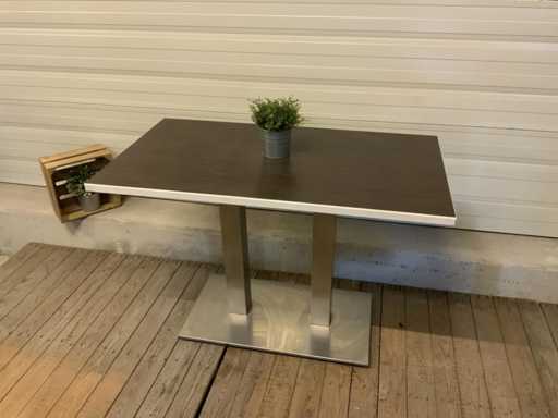 Restauranttafel met RVS onderstel (2x)