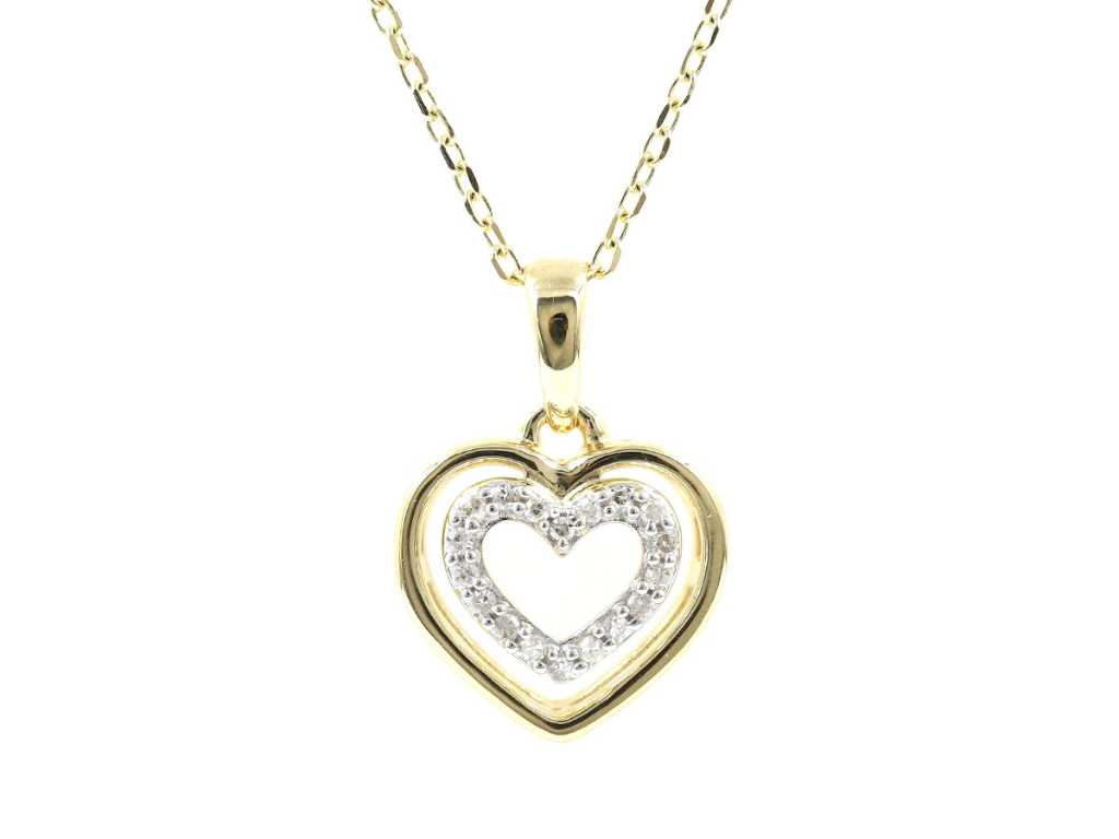18 KT Yellow gold Necklace with Pendant with Natural Diamonds