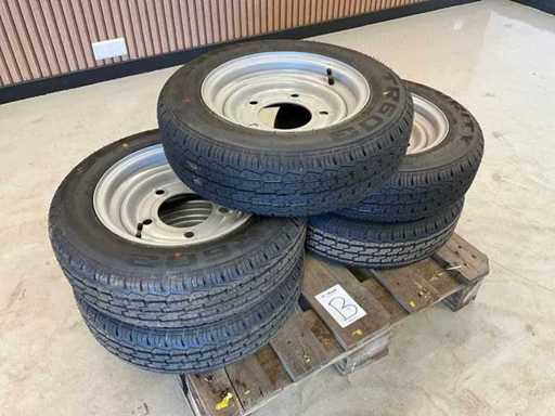 5x roue remorque Security 155/70R12C inutilisée Ifor Williams