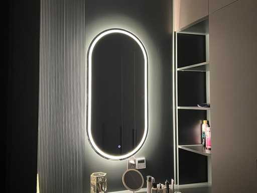Oval LED Bathroom Mirror, 50x70cm