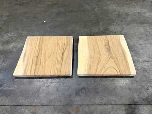 Blat de masă cu trunchi de copac Suar aprox. 75x75 (2x)