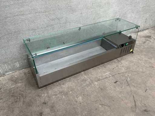 Refrigerated display case with glass structure