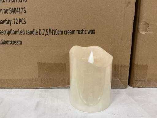 Bougie Lot Led D7.5/H10cm Crème rustique cire (216x)