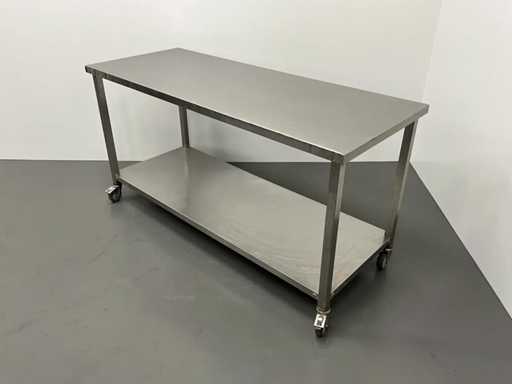 Mobile stainless steel work table