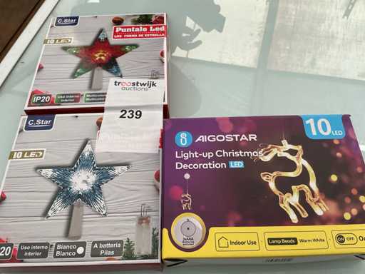 Weihnachten, LED-Sterndekoration. (3-fach)