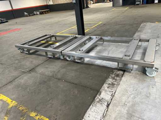 Base móvil de acero inoxidable / marco de palé (2x)