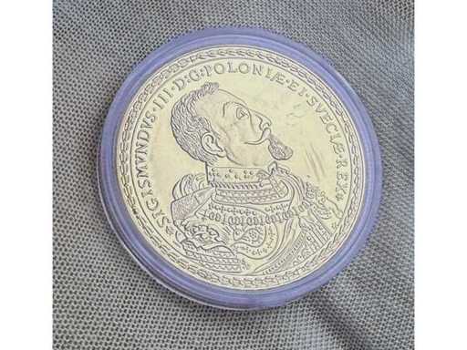 Vergoldete Sammler-Medaille Sigismund III. Vasa / Polen-Litauen – Replik in Kapsel