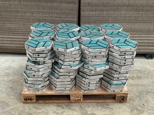 Neuhofer – Hexagon – 3D-Wandpaneel – Akustikblau 300x260x38 mm