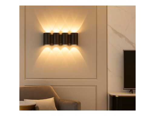 Éclairage mural LED bidirectionnel SW-47-4 – 8W – IP54 – Noir (x4)