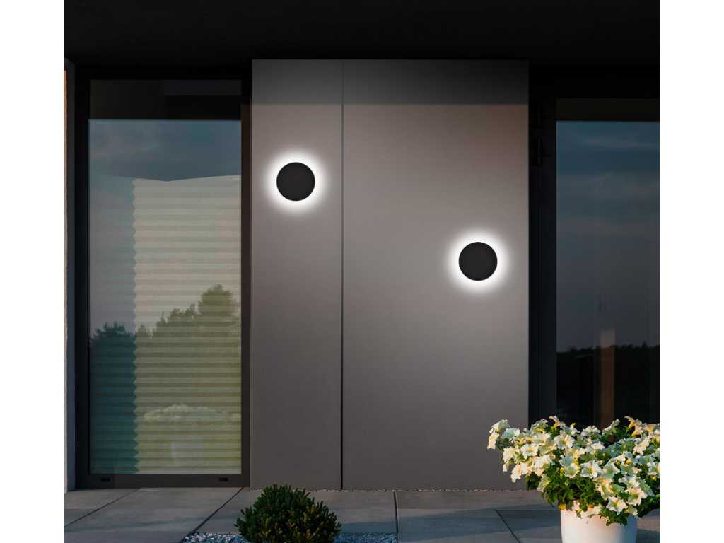 2 x Black moon 15 wall fixtures