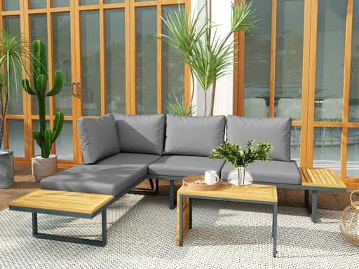 Ensemble de mobilier de jardin, extensible jusqu’à 6 places