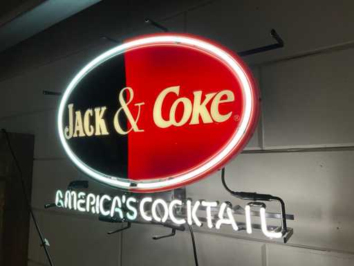Jack & Coke Glass Neon Advertising