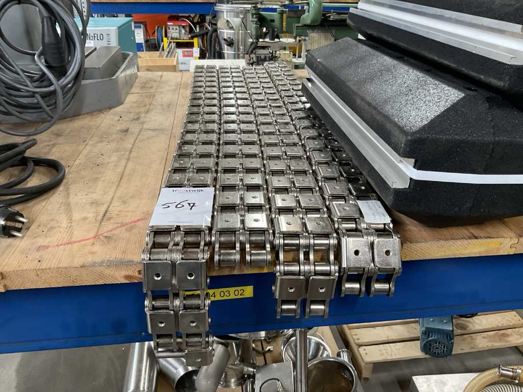 DIN 8187-20b-2 MA1.1/4" x 3/4" Conveyor chain (4x)
