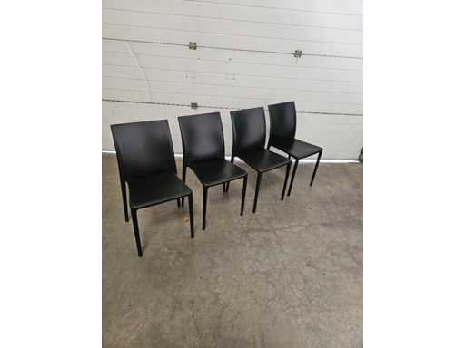 4x pvc chair Moon black - Gaber