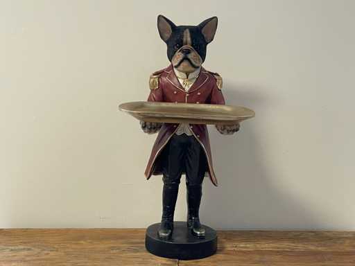 Bulldog met Kostuum en Plateau Original H50cm
