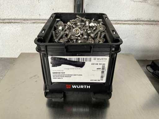 Würth 7,79 kg Niedrige Knopfkopfschraube mit Flansch M8x20 im stapelbaren Behälter
