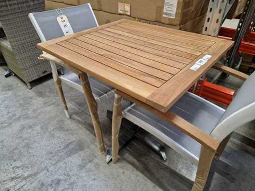 Gardini - Teak Tuintafel Volvic 70 x 80cm met Alu Antraciet Onderstel
