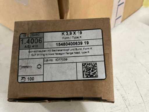zelfborende schroeven zeskant 3.9x19 mm (9500x)