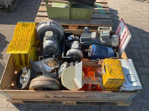 Elektromotoren und verschiedene Lampen