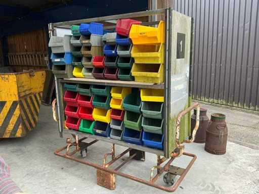 Magazijnwagen met magazijnbakken