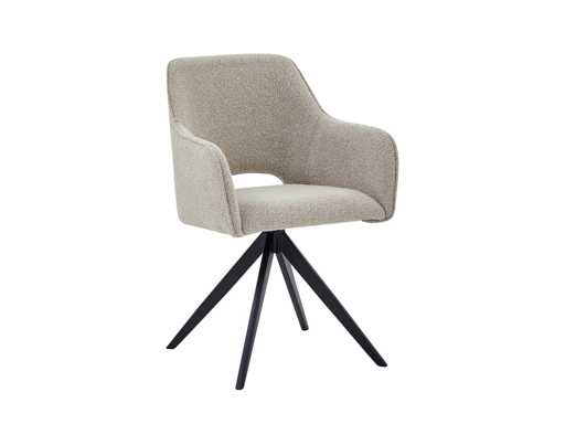 Colenis - Emma Pranzo da pranzo - Set di 6 - Beige - Tessuto Bouclé - Con bracciolo - Sedia