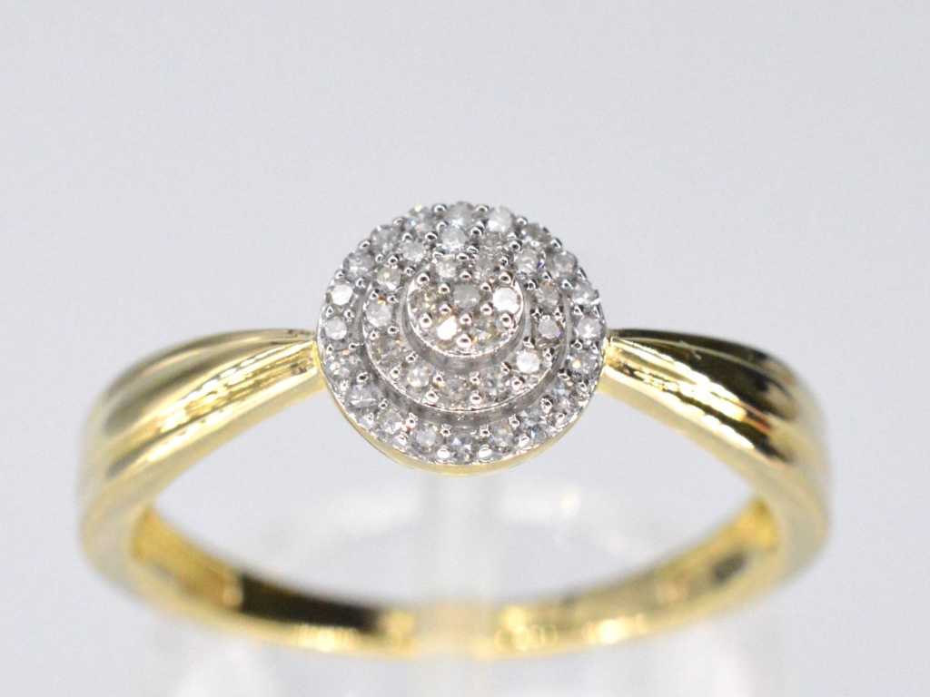Gouden entourage ring met diamanten