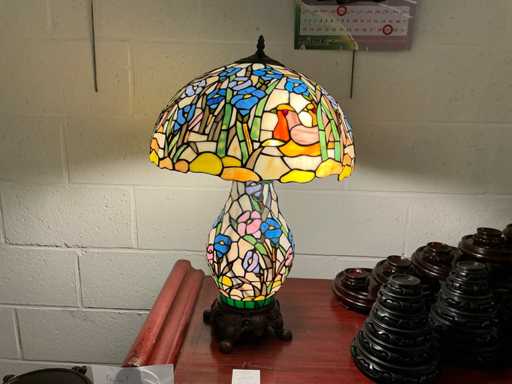 TIFFANY Tafellamp met verlichte tiffanyvoet