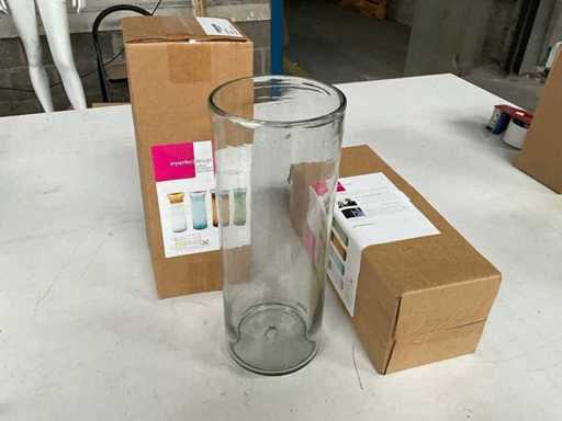 Vaso a design imperfetto trasparente +/- Ø13 x 35 cm di altezza (11x)