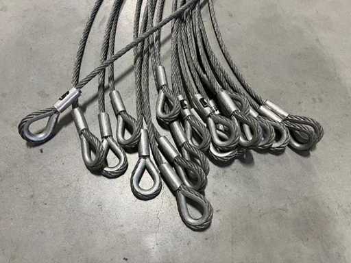 cavi spessi in acciaio, 2,0 m, ditale su entrambi i lati (19x)