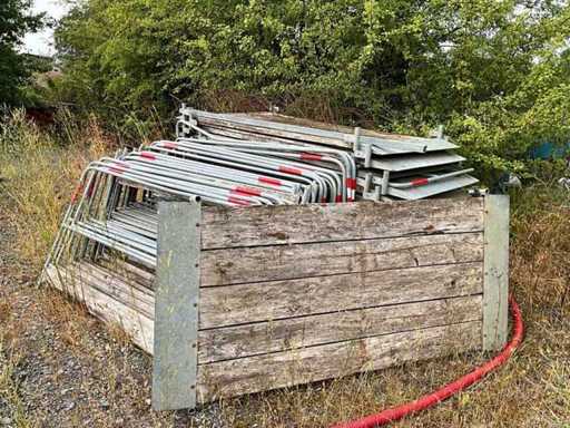 Construction gangways with barriers