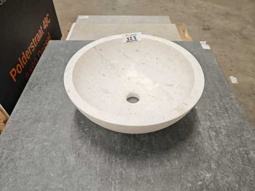 Bacino in pietra naturale in marmo beige 40,6x15 cm