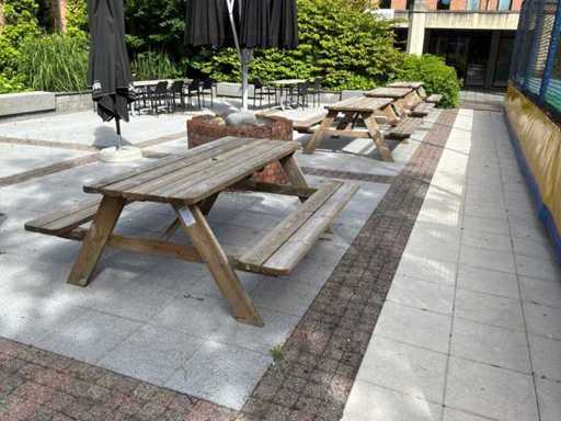 Banc de la terrasse en bois (4x)