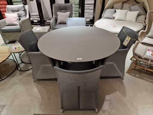 Table de jardin Prestige Alu Garden Elise Dia 130 cm Anthracite