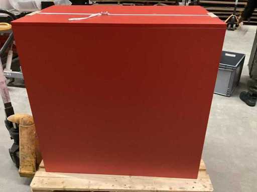 Encimera de barra roja/gris