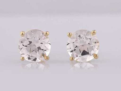14 KT Yellow Gold Earring With 3.22 Cts Topaz