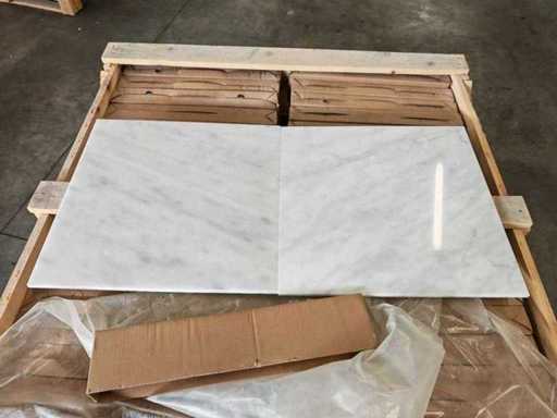 Natuursteen Marmer Wit/Grijs Gepolijst 45,7x45,7 cm Tegel 106,5 m²