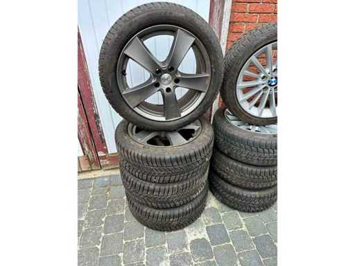 Lot of various car tire sets with rim