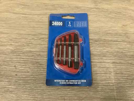 Set estratore a vite – Utensile da perforazione in 5 pezzi (8x)