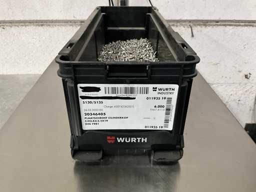Würth 8.47 kg Plate screw cylinder head 3.5 x 19 in stackable container