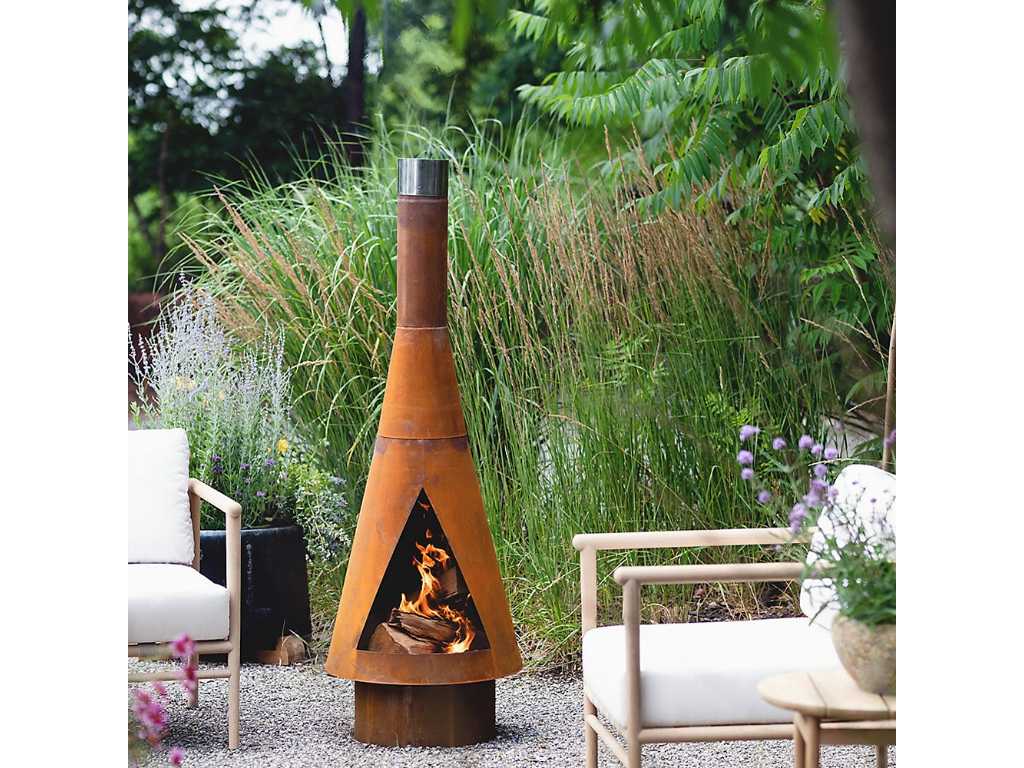 Garden fireplace Denver Corten 44x125 cm 