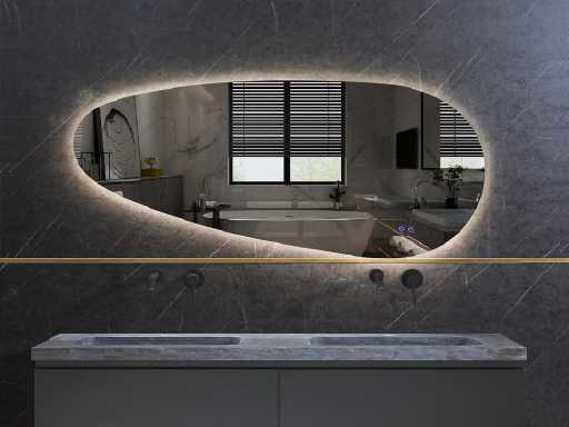 Mawialux design miroir led 140x65 ou 150x70 ou 160x70 (au choix)